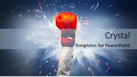  Presentation with fire - Slide deck with hand hits strongly and makes background and a  colored foreground