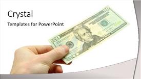  Presentation with hold hand - Cool new presentation theme with hand hold 20 bill backdrop and a  colored foreground