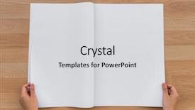  Presentation with hold hand - Colorful PPT theme enhanced with hand hold blank newspaper backdrop and a light gray colored foreground