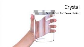  Presentation with lid - PPT theme with hand hold empty glass jar background and a white colored foreground