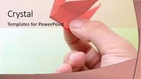  Presentation with hold hand - Amazing presentation design having hand hold origami bird backdrop and a coral colored foreground