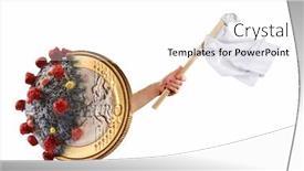  Presentation with hold hand - Beautiful theme featuring hand-hold-white-flag-asking backdrop and a white colored foreground