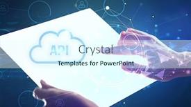  Presentation with futuristic - Presentation consisting of hand-holdig-futuristic-tablet background and a cool aqua colored foreground