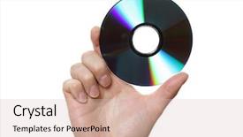  Presentation with storage - Beautiful theme featuring hand holding a blu-ray backdrop and a soft green colored foreground