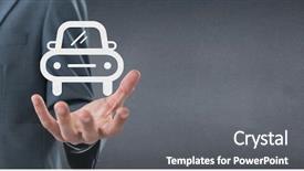  Presentation with digital car - Audience pleasing presentation consisting of hand holding a car backdrop and a gray colored foreground