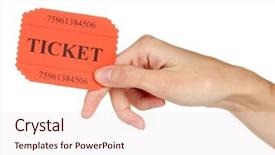  Presentation with ticket - Cool new theme with numbers free - woman's hand holding a colorful backdrop and a sky blue colored foreground