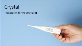  Presentation with woman nude body - Cool new PPT theme with hand holding a digital body backdrop and a light blue colored foreground