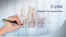  Presentation with fountain pen - Beautiful slide set featuring hand holding a fountain pen backdrop and a  colored foreground