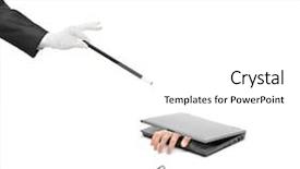  Presentation with magic wand - Slide deck featuring holding a magic wand key background and a white colored foreground