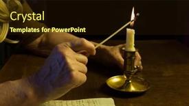  Presentation with lighting - PPT layouts with hand-holding-a-match-lighting background and a wine colored foreground