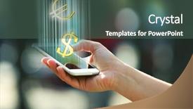  Presentation with dollar sign - Amazing presentation design having mobile phone with dollar backdrop and a ocean colored foreground
