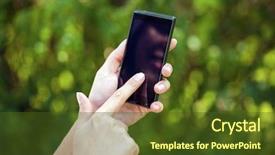  Presentation with summer - Slide deck enhanced with hand holding a modern slick background and a tawny brown colored foreground