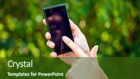  Presentation with trophy award hand holding - Amazing slides having hand holding a modern slick backdrop and a tawny brown colored foreground