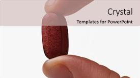  Presentation with hand holding pencil - Amazing presentation theme having hand holding a pill red backdrop and a coral colored foreground