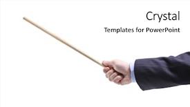  Presentation with hand holding colorful brain sketch - Slides with hand holding a pointing stick background and a white colored foreground