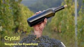  Presentation with win as one - Amazing slide deck having hand holding a red wine backdrop and a  colored foreground