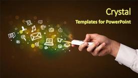  Presentation with social sciences - Audience pleasing slide set consisting of hand holding a remote control backdrop and a wine colored foreground