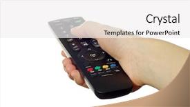  Presentation with statistical process control - PPT theme consisting of hand holding a remote control background and a white colored foreground