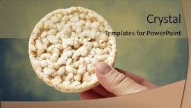  Presentation with rice cake - PPT theme consisting of stone front modern american dream home set on a hill background and a dark gray colored foreground.