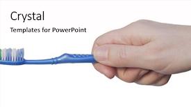  Presentation with trophy award hand holding - Presentation theme having hand holding a toothbrush isolated background and a  colored foreground