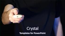  Presentation with remote - PPT layouts having hand holding a tv remote background and a wine colored foreground