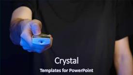  Presentation with hand holding pencil - Theme having chocholate - stack of freshly baked chocolate background and a tawny brown colored foreground