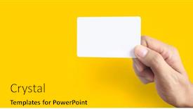  Presentation with virtual hand - Slide deck consisting of hand-holding-a-virtual-card background and a light gray colored foreground