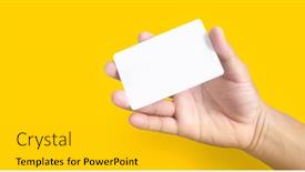  Presentation with virtual hand - Presentation consisting of hand-holding-a-virtual-card background and a gold colored foreground