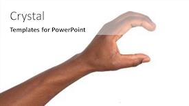  Presentation with virtual hand - Slides enhanced with hand-holding-a-virtual background and a white colored foreground