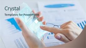  Presentation with transparent screen - Slide deck featuring hand holding and showing transparent background and a sky blue colored foreground