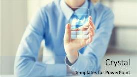  Presentation with business success - Cool new presentation theme with hand holding and showing transparent backdrop and a light blue colored foreground