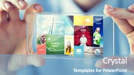  Presentation with transparent screen - Amazing PPT theme having hand holding and showing transparent backdrop and a light blue colored foreground