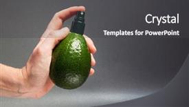  Presentation with cosmetics cream - Amazing presentation theme having hand holding avocado with cream backdrop and a dark gray colored foreground