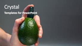  Presentation with cosmetics cream - Amazing slides having hand holding avocado with cream backdrop and a dark gray colored foreground