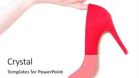  Presentation with red - Audience pleasing PPT theme consisting of hand holding beautiful red female backdrop and a white colored foreground