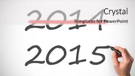  Presentation with crayon - Colorful slide deck enhanced with hand holding black crayon against white background with vignette backdrop and a white colored foreground