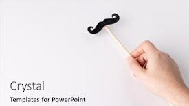  Presentation with black father - Slide deck consisting of hand-holding-black-false-moustache background and a sky blue colored foreground