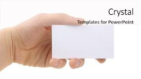  Presentation with paths - Slide deck featuring hand holding blank business card with clipping paths background and a white colored foreground