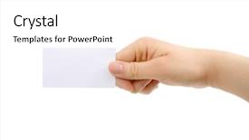  Presentation with paths - Presentation consisting of hand holding blank business card with clipping paths background and a white colored foreground