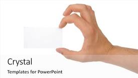  Presentation with paths - Slides having hand holding blank business card with clipping paths background and a white colored foreground