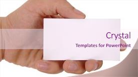  Presentation with paths - Slides featuring hand holding blank business card background and a sky blue colored foreground