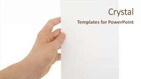  Presentation with notepad blank lined paper - Theme with hand holding blank paper sheet background and a cream colored foreground