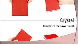  Presentation with hand holding colorful brain sketch - Slide deck consisting of hand holding bright red book background and a white colored foreground