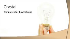  Presentation with bulb - Presentation theme with hand holding bulb background and a white colored foreground