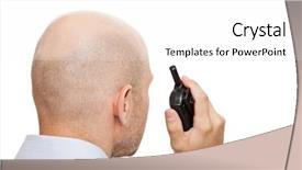  Presentation with security guard - Audience pleasing theme consisting of hand holding cb walkie-talkie backdrop and a white colored foreground