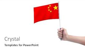  Presentation with china flag - Audience pleasing presentation theme consisting of hand-holding-chinese-flag-china backdrop and a white colored foreground