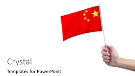  Presentation with china flag - PPT layouts having hand-holding-chinese-flag-china background and a white colored foreground