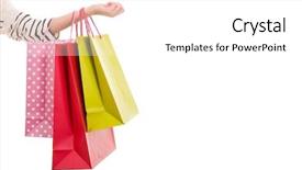  Presentation with hand holding colorful brain sketch - Theme consisting of hand holding colorful shopping bag background and a white colored foreground