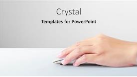  Presentation with computer network - Colorful theme enhanced with hand-holding-computer-mouse-internet backdrop and a white colored foreground