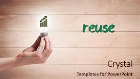  Presentation with light bulb graduation cap - Beautiful slide deck featuring hand holding environmental light bulb backdrop and a lemonade colored foreground